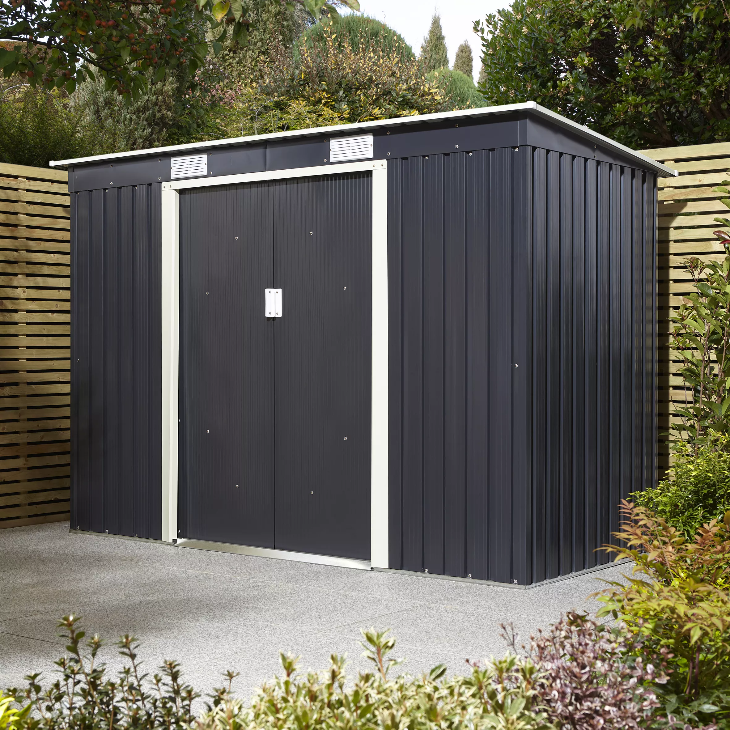 Rowlinson Trentvale 8x4 Pent Dark Grey Metal Shed - Image 12