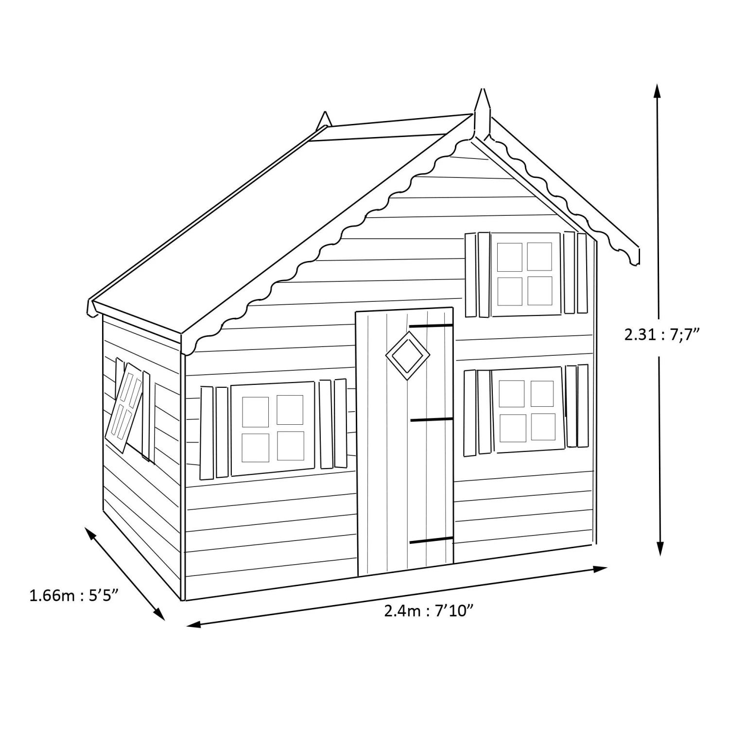 Shire 8x6 Loft Whitewood Pine Playhouse Assembly Service Included - Image 5