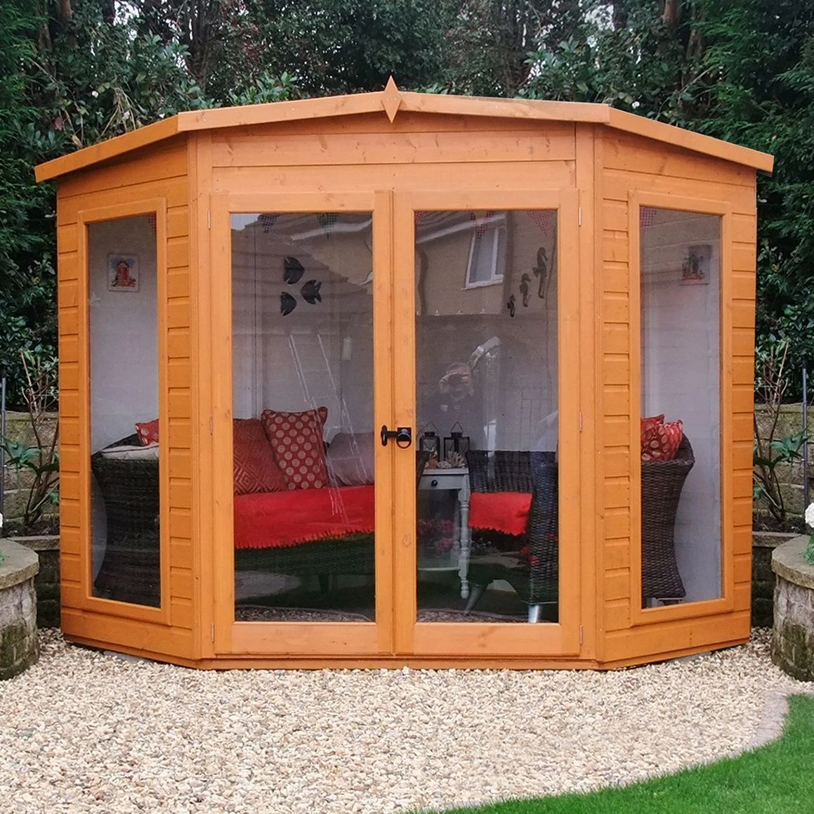 Shire Barclay 10x10 Safety Acrylic Pent Shiplap Wooden Summer House - Base Not Included - Image 3