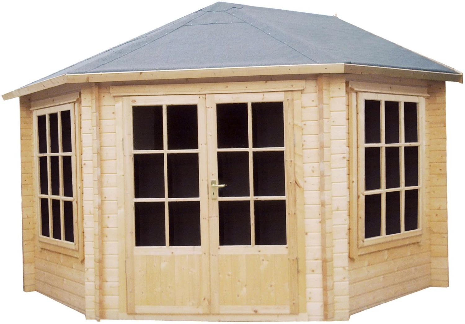 Shire Belvoir 10x10 Glass Apex Tongue & Groove Wooden Cabin - Base Not Included