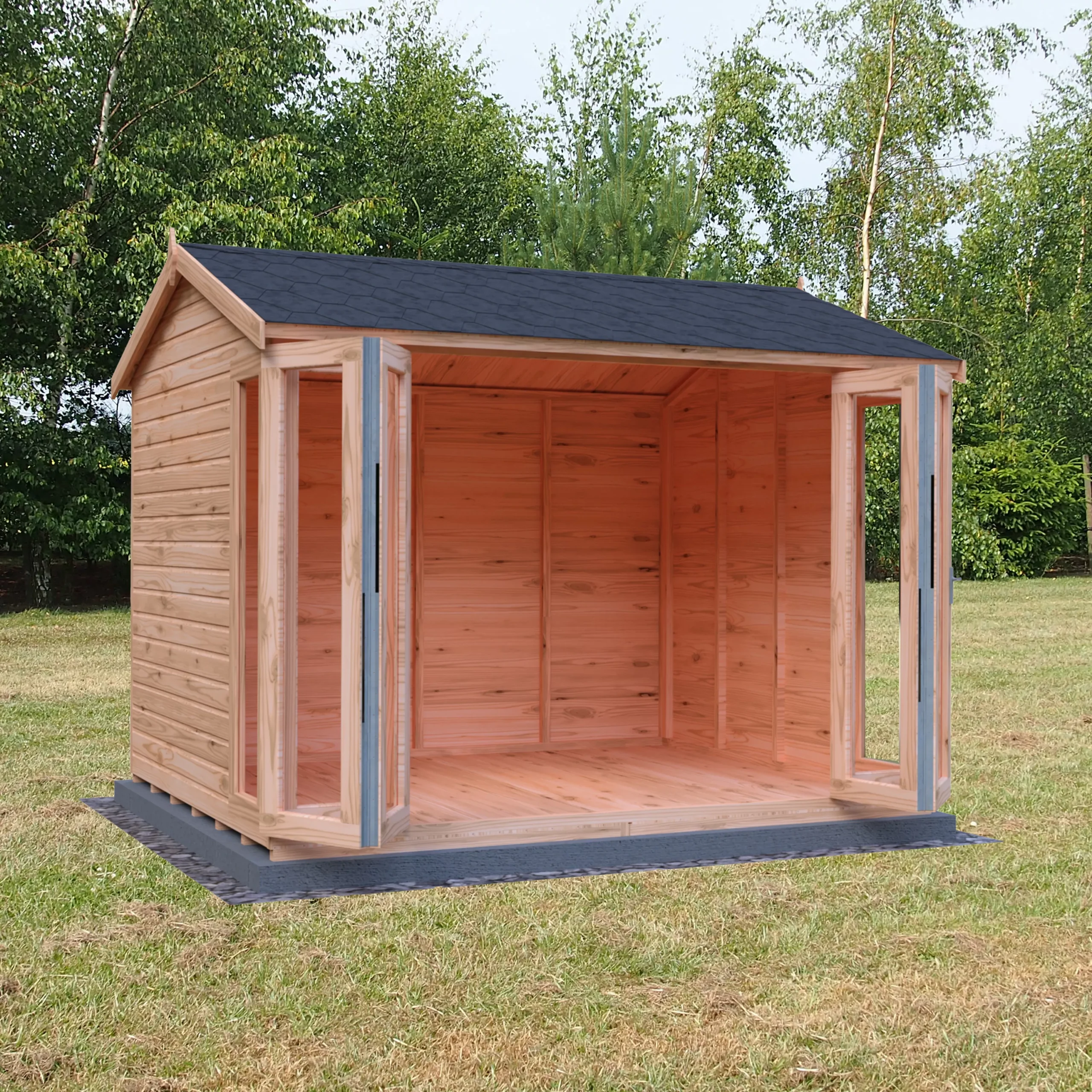 Shire Blenheim 10x8 Apex Shiplap Wooden Summer House With Bi-fold Door - Assembly Service Included - Image 4
