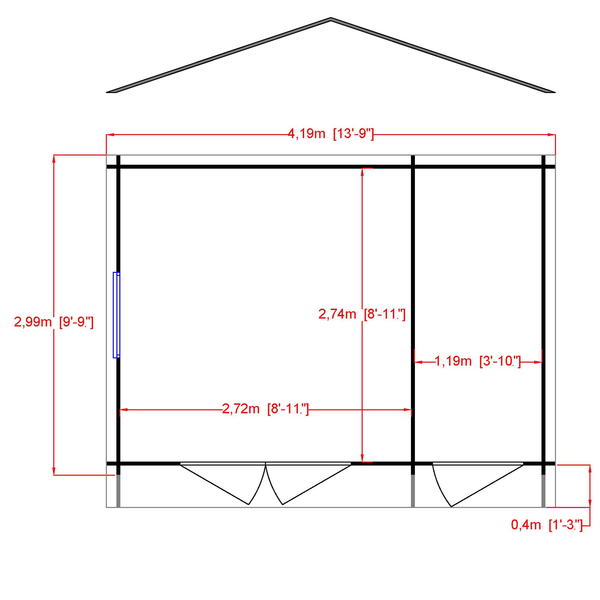 Shire Bourne 14x10 Toughened Glass Apex Tongue & Groove Wooden Cabin - Image 2