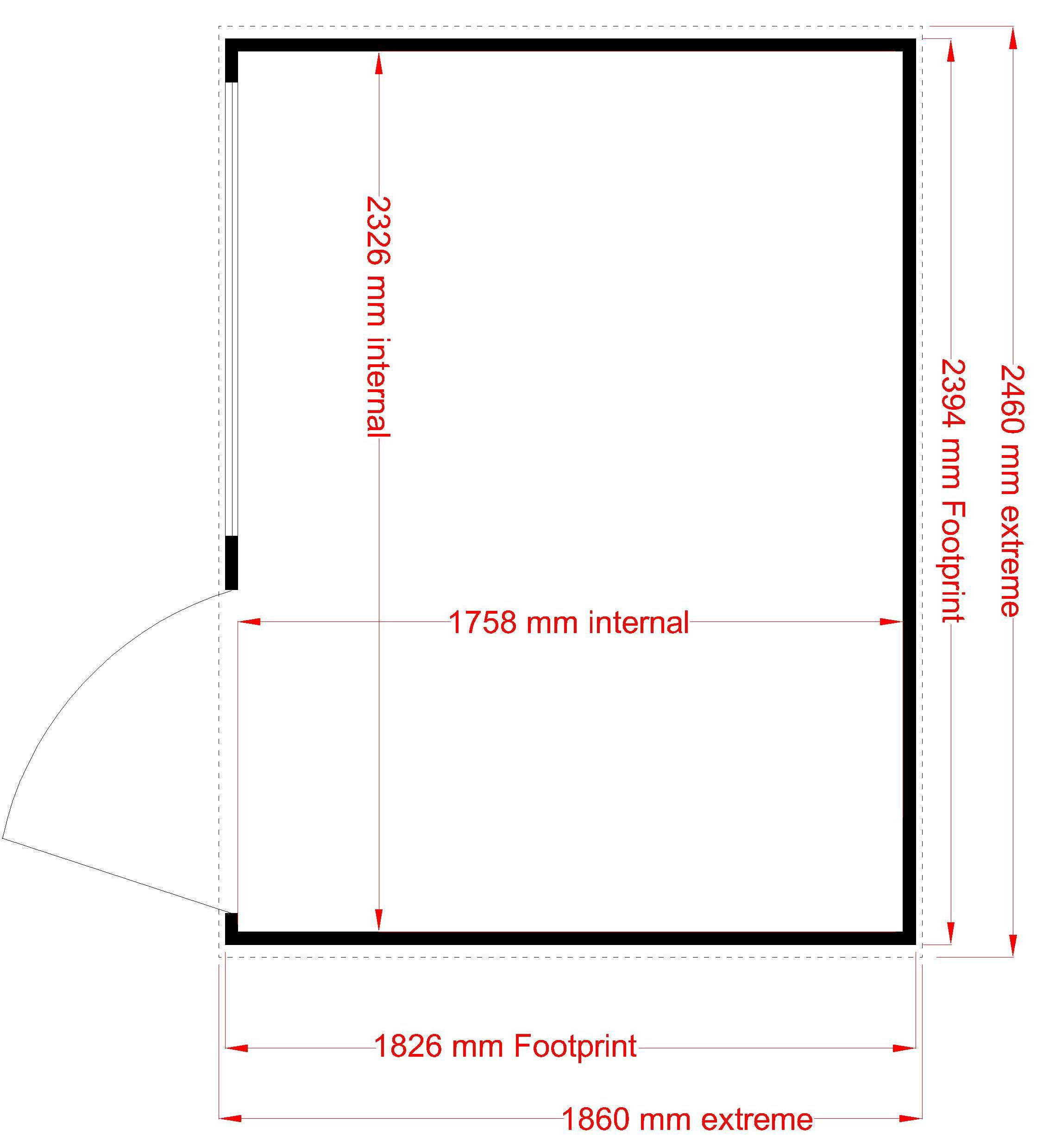 Shire Caldey 8x6 Ft Pent Shiplap Wooden Shed With Floor (Base Included) - Image 9
