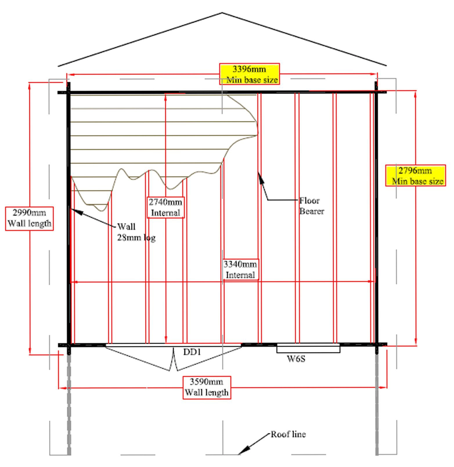 Shire Cannock 12x10 Glass Apex Tongue & Groove Wooden Cabin - Base Not Included - Image 8