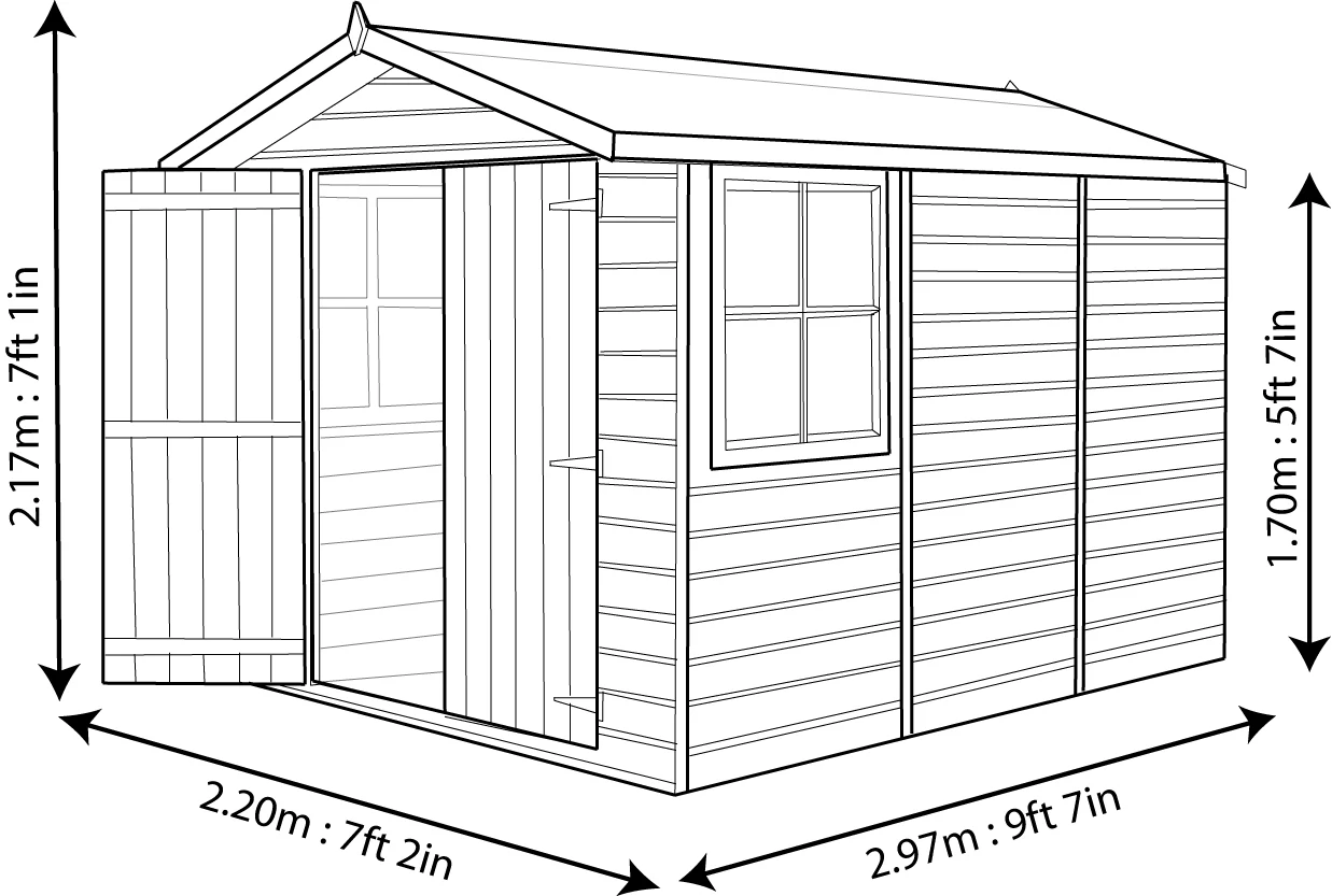 Shire Guernsey 7x10 Ft Apex Shiplap Wooden Shed With Floor - Image 7