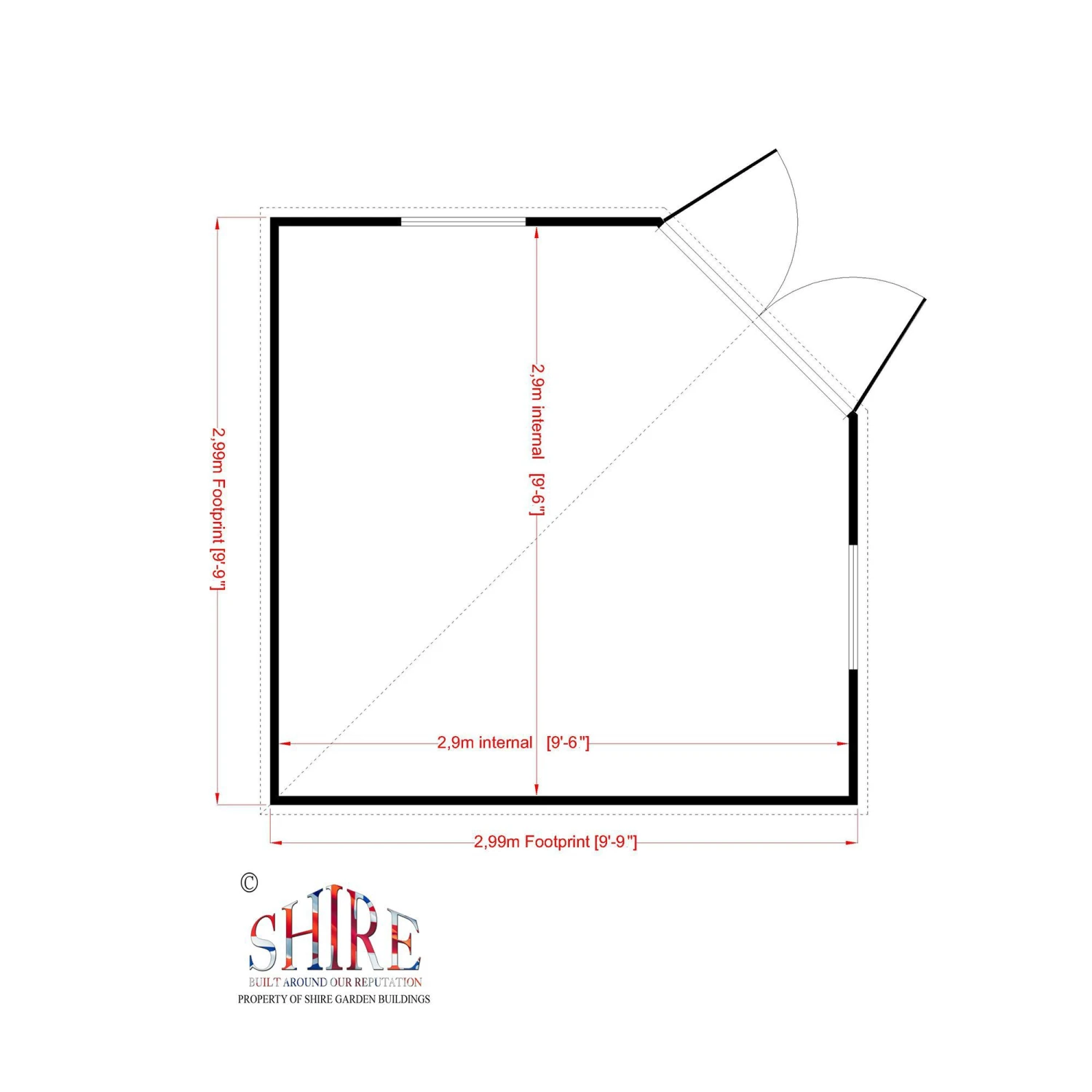 Shire Hampton 10x10 Glass Pent Shiplap Wooden Summer House - Base Not Included - Image 11