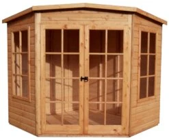 Shire Hampton 8x8 Glass Pent Shiplap Wooden Summer House - Base Not Included