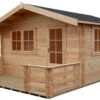 Shire Kinver 12x12 Glass Apex Tongue & Groove Wooden Cabin - Base Not Included