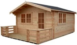 Shire Kinver 14x18 Glass Apex Tongue & Groove Wooden Cabin - Base Not Included