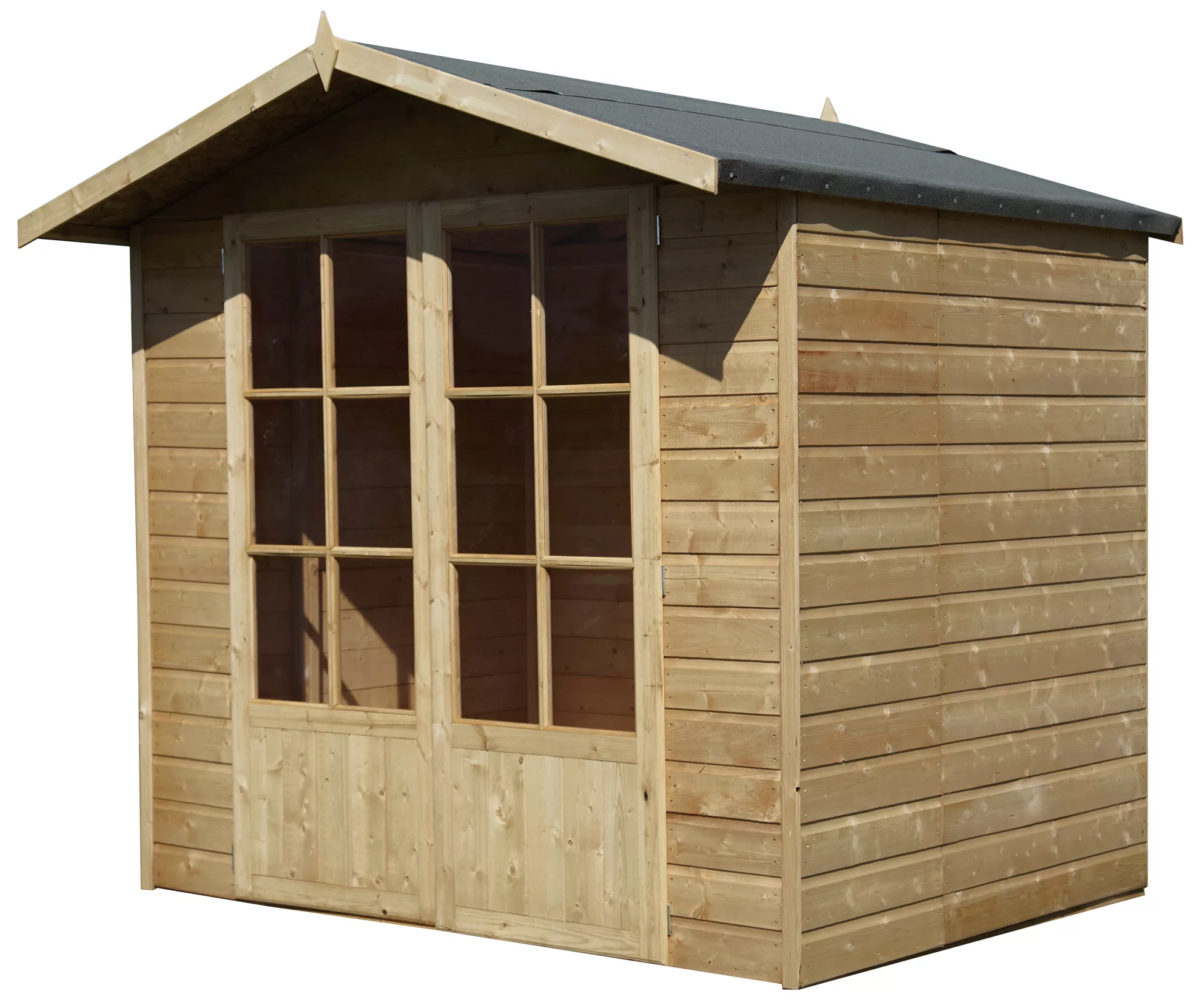 Shire Lumley 7x5 Glass Apex Shiplap Wooden Summer House - Base Not Included - Image 6
