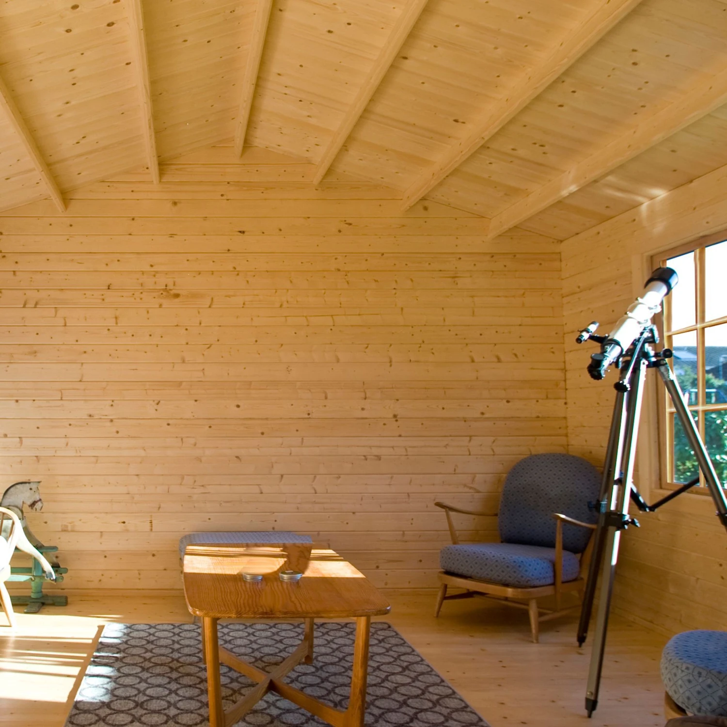 Shire Twyford 14x17 Glass Apex Tongue & Groove Wooden Cabin - Base Not Included - Image 4