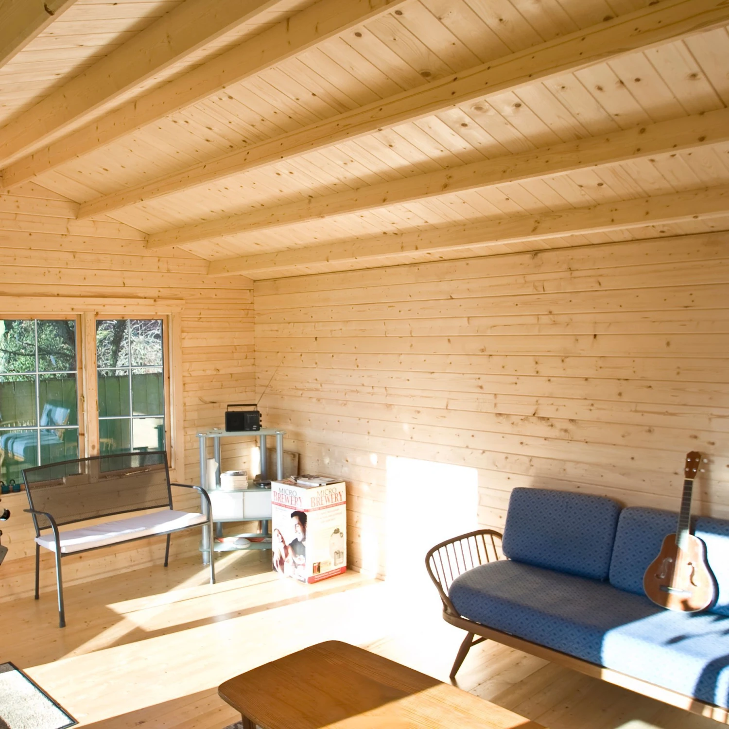 Shire Twyford 14x17 Glass Apex Tongue & Groove Wooden Cabin - Base Not Included - Image 7