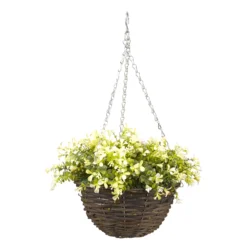 Smart Garden Petunia Artificial Green Round Plastic Hanging Basket, 25cm