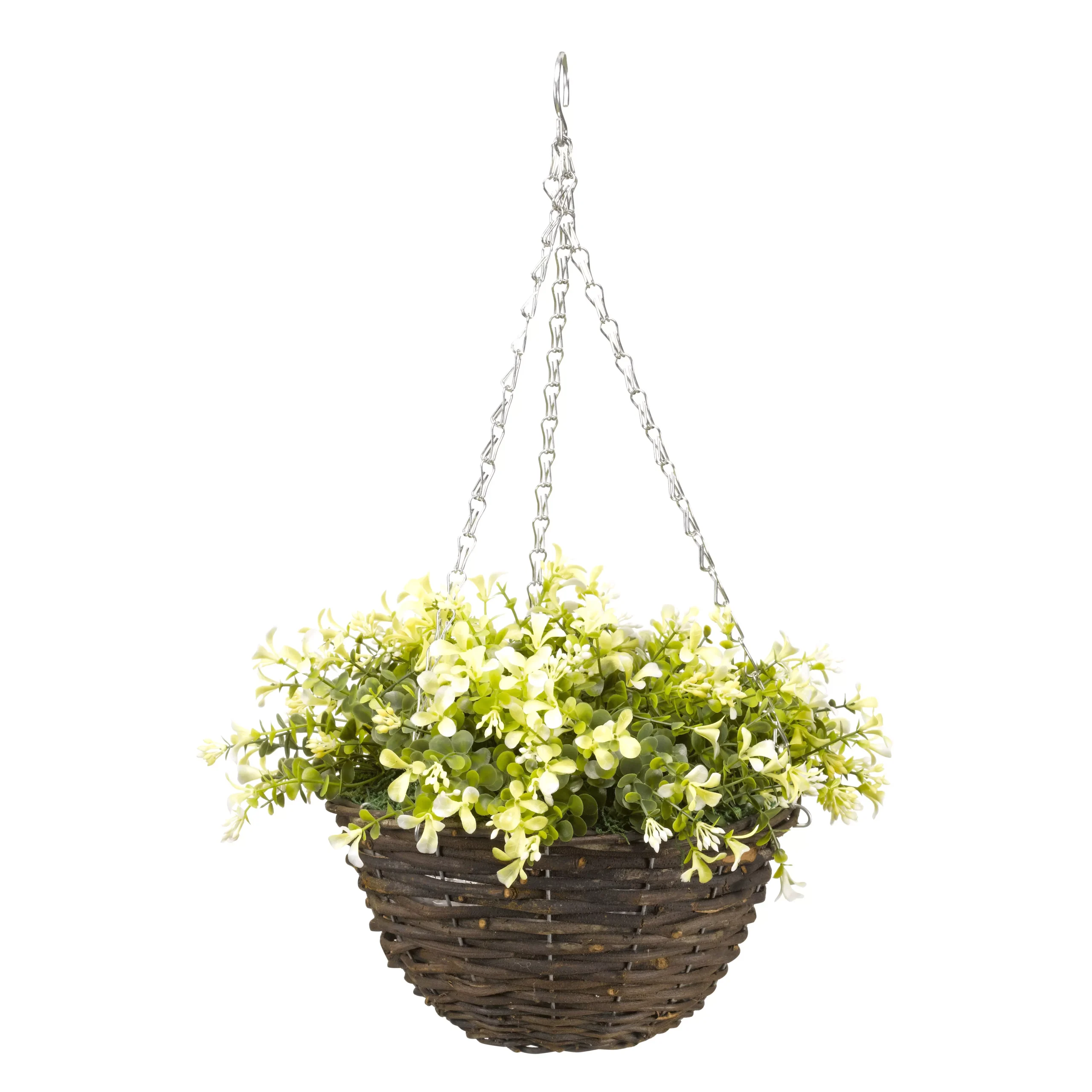 Smart Garden Petunia Artificial Green Round Plastic Hanging Basket, 25cm