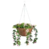 Smart Garden Trailing Lilies Artificial Pink & Green Round Plastic Hanging Basket, 30cm
