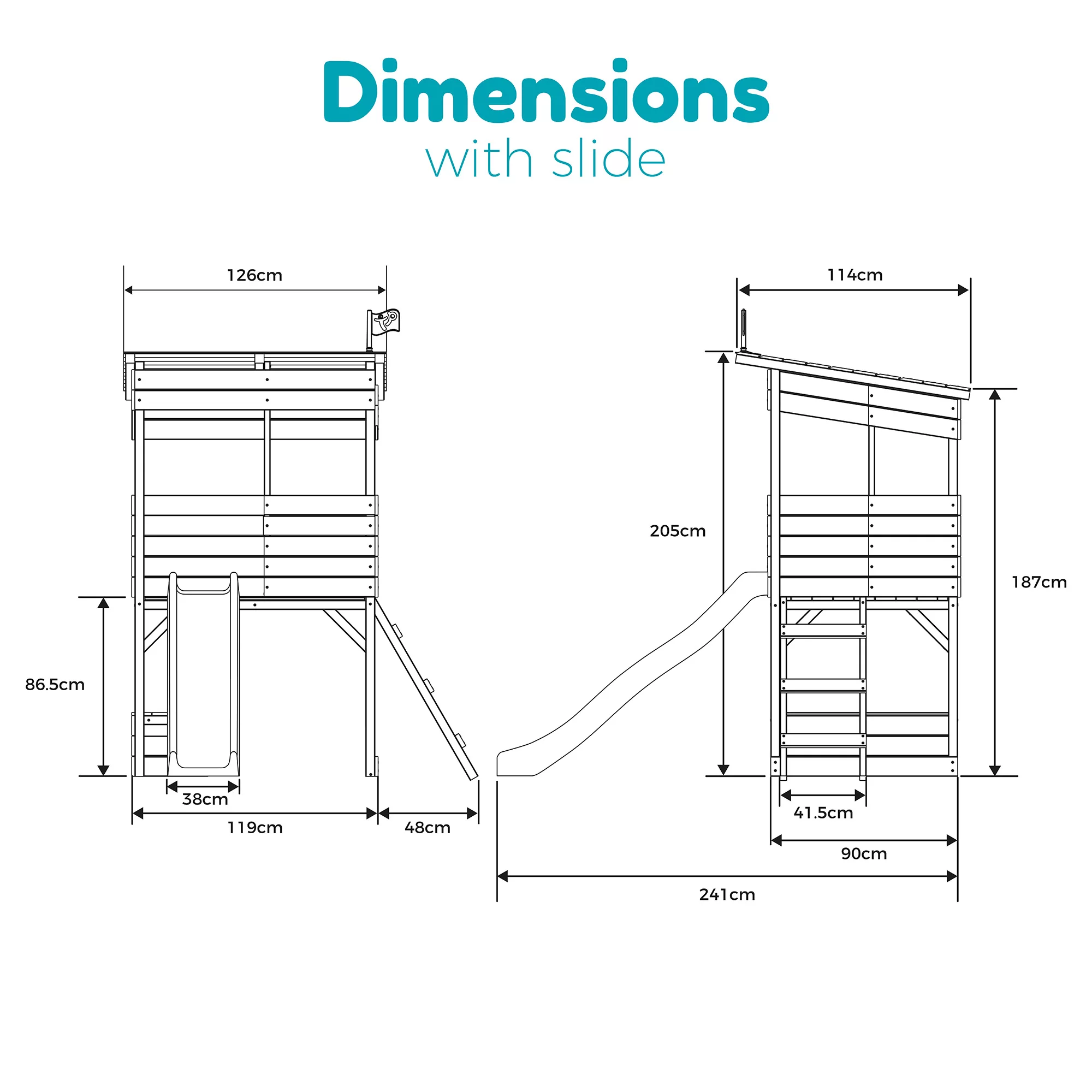 TP Toys 8x7 Tree Top Timber Tower Slide Playhouse Assembly Required - Image 6
