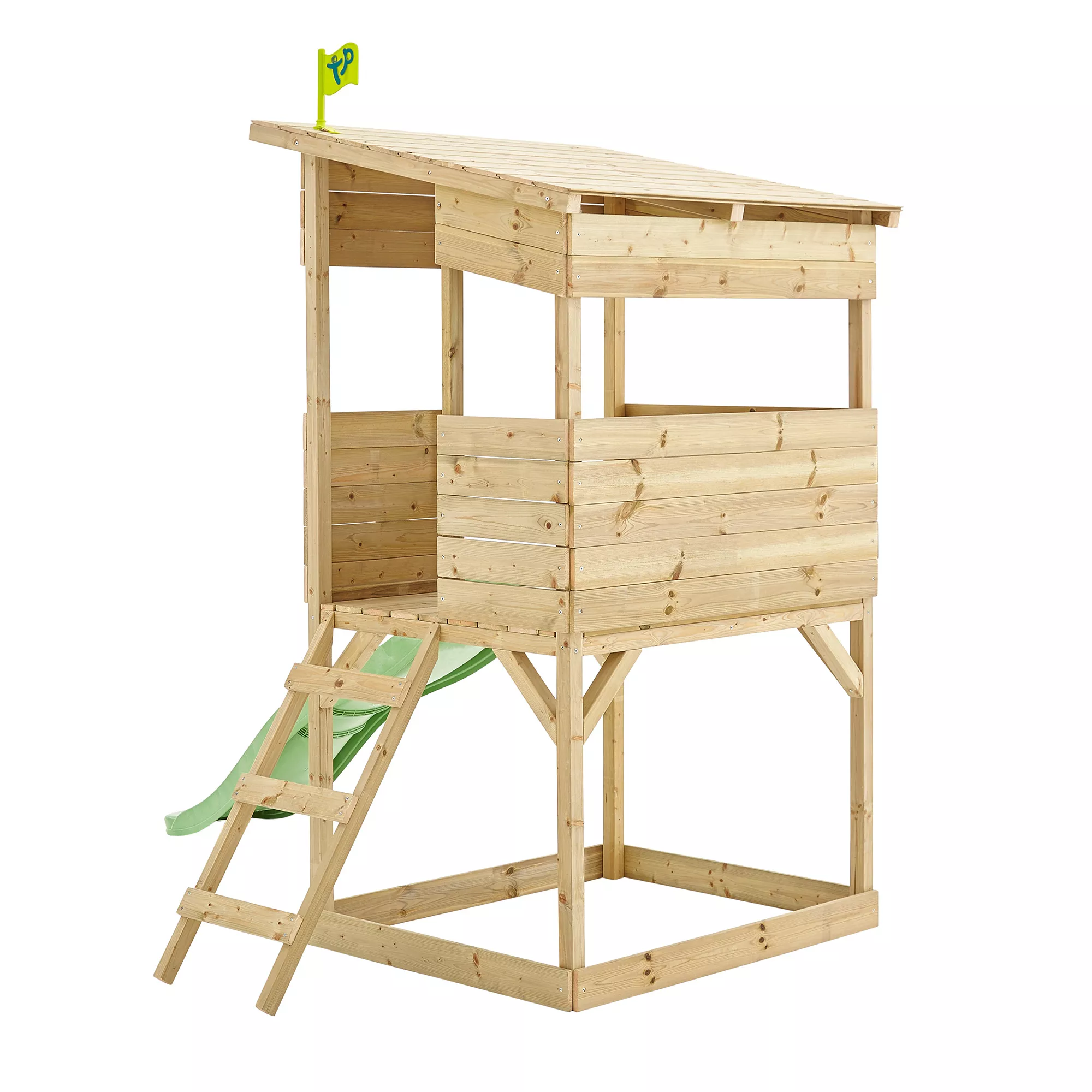 TP Toys 8x7 Tree Top Timber Tower Slide Playhouse Assembly Required - Image 3