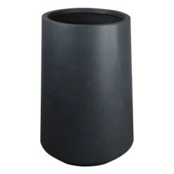 Verve Ammer Dark Grey Fibreclay Tall Circular Plant Pot (Dia)28cm