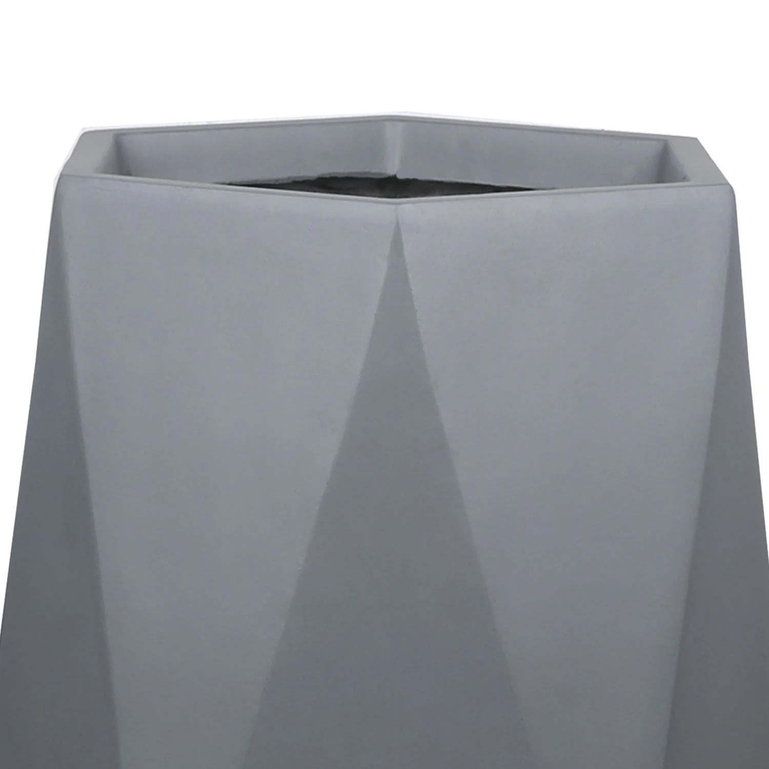 Verve Gardon Light Grey Fibreclay Hexagonal Plant Pot (Dia)29cm - Image 2